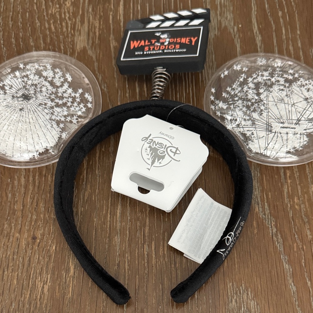 Disney Black Clear Mickey Ear Headband with Walt Disney Studios Tag